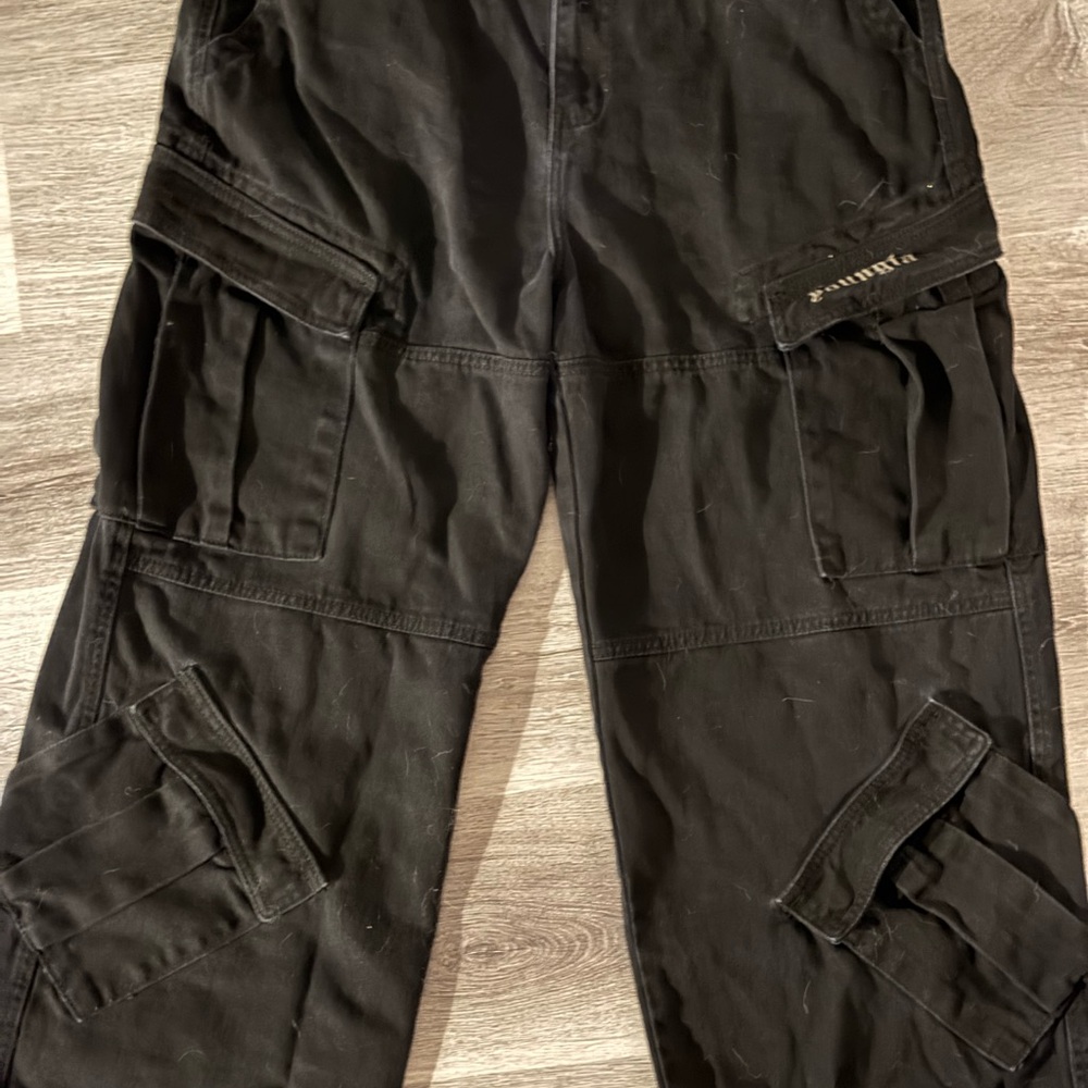 Black Wash Men's Cargo Pants - YoungLA